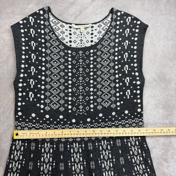 Geometric Pattern Sleeveless Knit Dress XL By 41 Hawthorn - Black & White - Picture 3 of 9